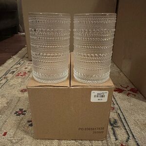 Fortessa Jupiter 13 oz. Clear Beaded Hobnail Glasses – Set of 6